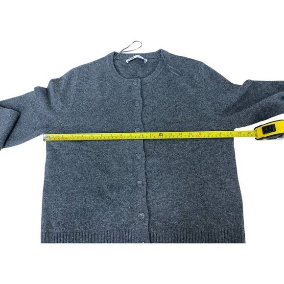 Zara Womens Sweater Size M Gray Cardigan Knit 100 Wool Long Sleeve 2893/102 NWOT - Picture 9 of 12